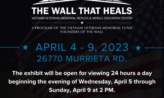 Menifee to Host The Wall That Heals April 4 – April 9